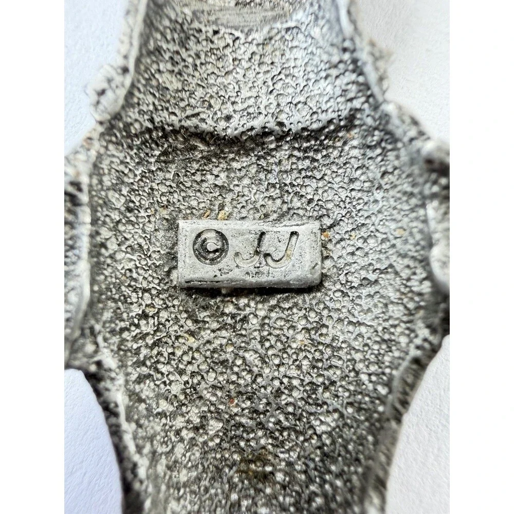 Vintage JJ Jonette Articulated Dog Brooch Silver Pin Pewter Gold Bone Cute 90s